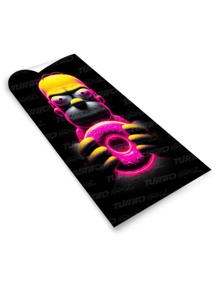 Sticker for car pillar Homer z różowym pączkiem | TurboWrapz.com