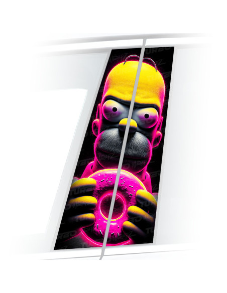 Sticker for car pillar Homer z różowym pączkiem | TurboWrapz.com
