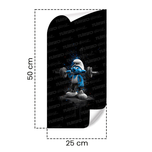 Naklejka na słupek samochodowy Smerf Osiłek | TurboWrapz.com