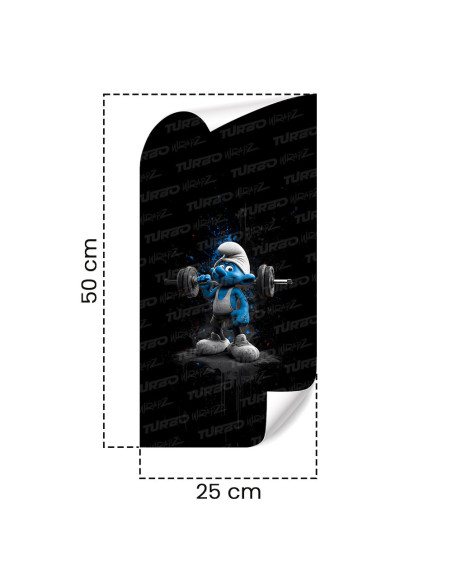 Sticker for car pillar Smerf Osiłek | TurboWrapz.com