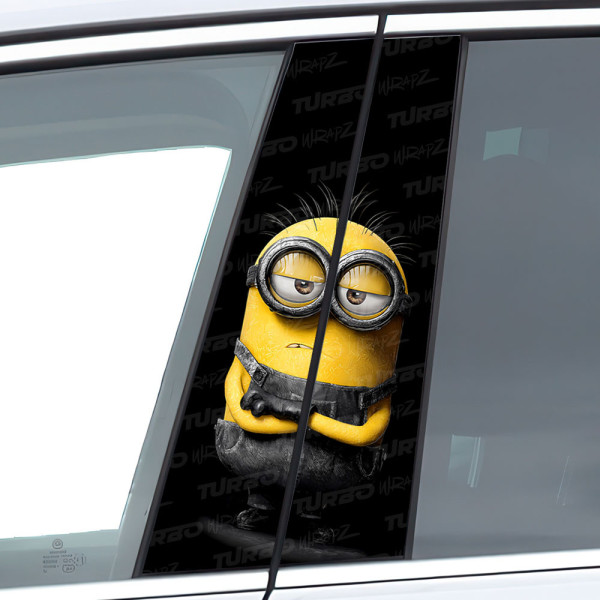 Sticker for car pillar Minionek Obrażony | TurboWrapz.com