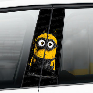 Naklejka na słupek samochodowy Minionek z Horroru | TurboWrapz.com 2