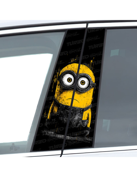 Naklejka na słupek samochodowy Minionek z Horroru | TurboWrapz.com