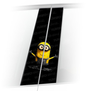 Sticker for car pillar Minionek Przytulas | TurboWrapz.com