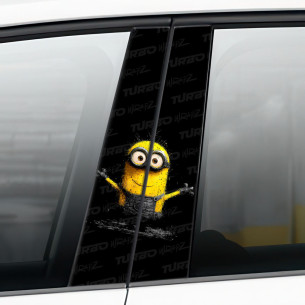 Sticker for car pillar Minionek Przytulas | TurboWrapz.com 2