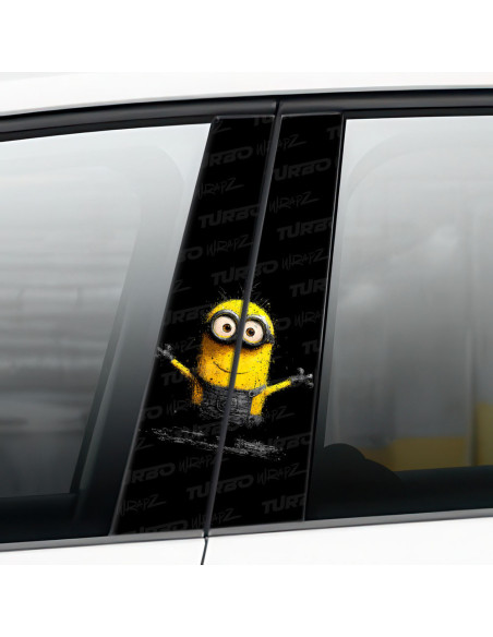 Sticker for car pillar Minionek Przytulas | TurboWrapz.com