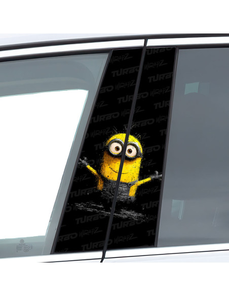Sticker for car pillar Minionek Przytulas | TurboWrapz.com