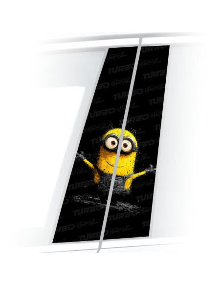 Sticker for car pillar Minionek Przytulas | TurboWrapz.com