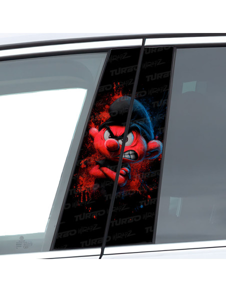 Sticker for car pillar Czerwony Smerf | TurboWrapz.com