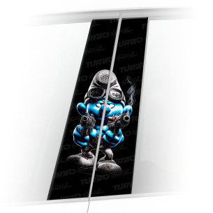 Naklejka na słupek samochodowy Smerf Gangster | TurboWrapz.com