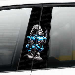 Naklejka na słupek samochodowy Smerf Gangster | TurboWrapz.com 2