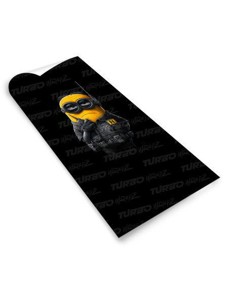 Naklejka na słupek samochodowy Minion Ochroniarz  | TurboWrapz.com