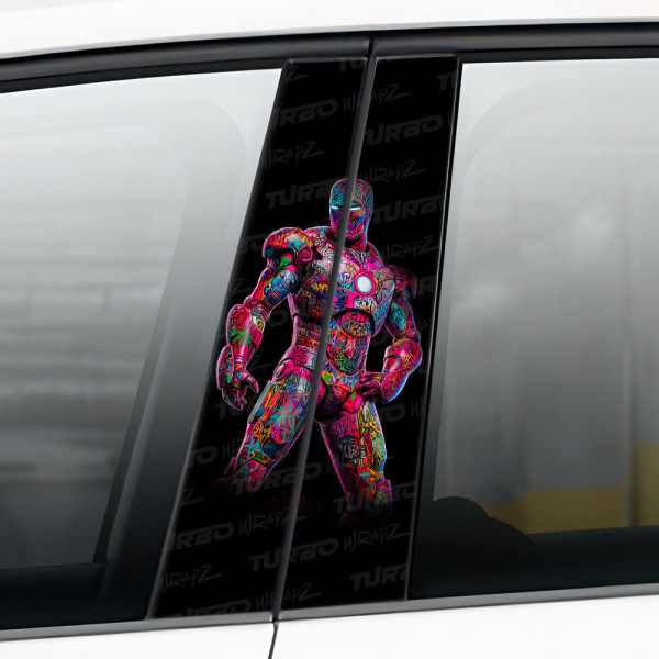 Sticker for car pillar Iron man 1 | TurboWrapz.com
