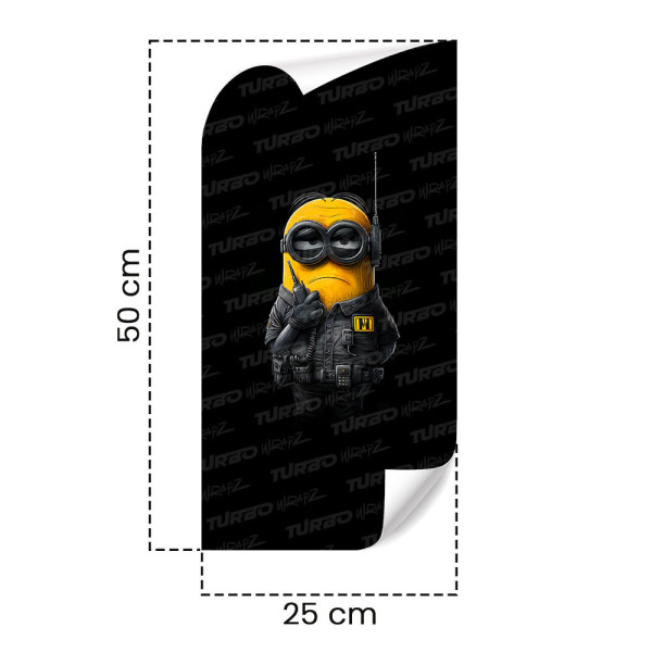 Naklejka na słupek samochodowy Minion Ochroniarz  | TurboWrapz.com