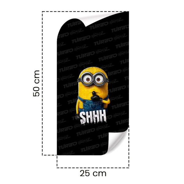 Sticker for car pillar Minion Shhh | TurboWrapz.com