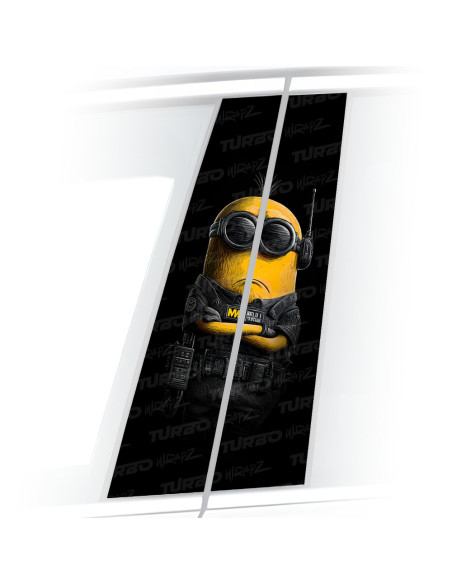Naklejka na słupek samochodowy Minion Ochroniarz 2  | TurboWrapz.com