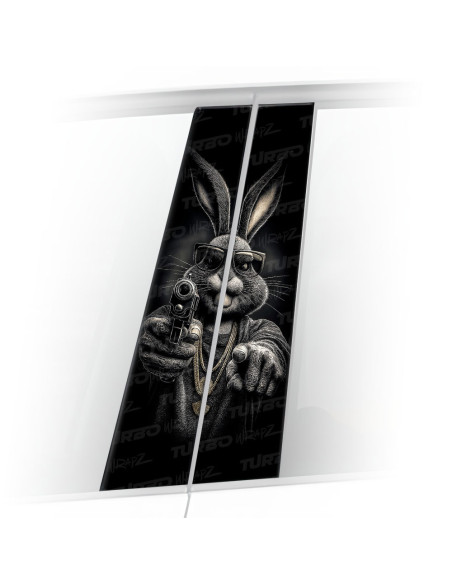 Naklejka na słupek samochodowy Królik Bugs Gangster | TurboWrapz.com