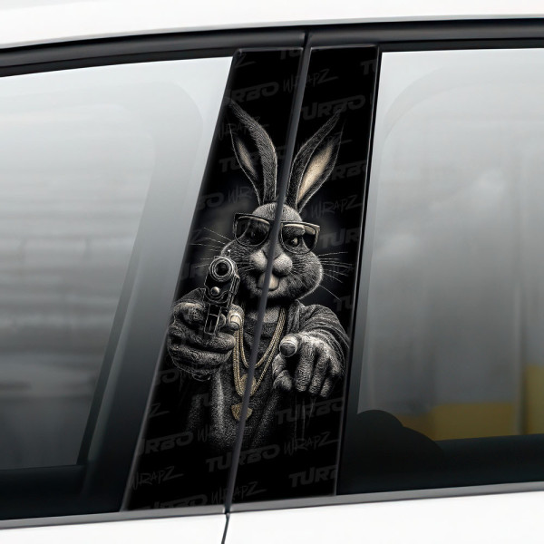 Sticker for car pillar Królik Bugs Gangster | TurboWrapz.com