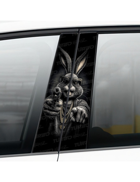 Sticker for car pillar Królik Bugs Gangster | TurboWrapz.com