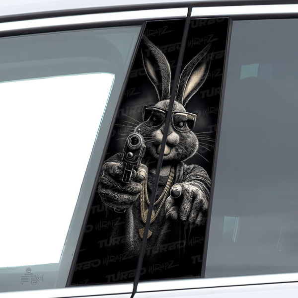 Naklejka na słupek samochodowy Królik Bugs Gangster | TurboWrapz.com