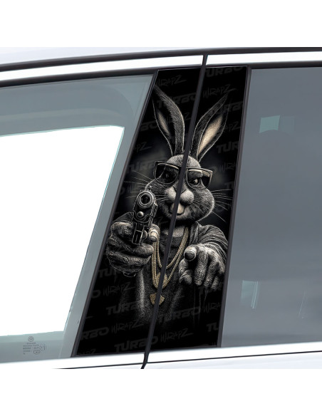 Sticker for car pillar Królik Bugs Gangster | TurboWrapz.com