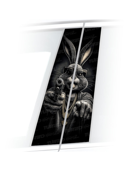Sticker for car pillar Królik Bugs Gangster | TurboWrapz.com