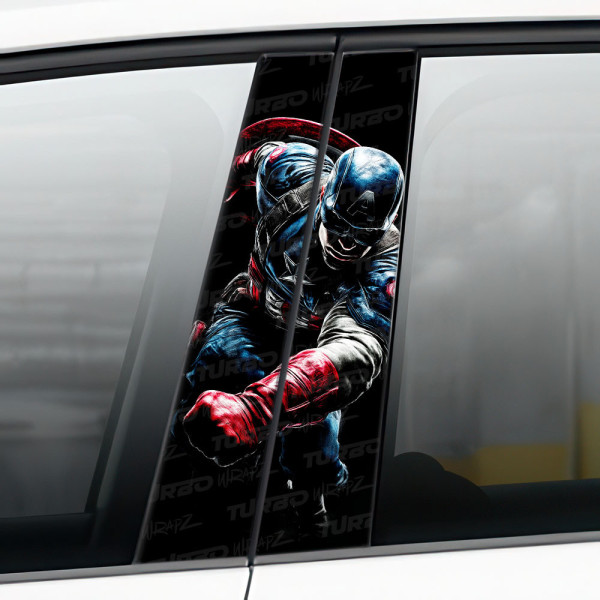 Naklejka na słupek samochodowy Kapitan Ameryka 2 | TurboWrapz.com