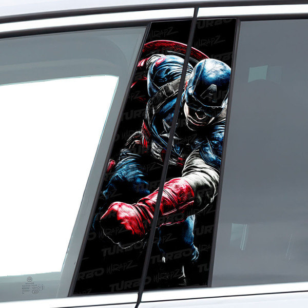 Naklejka na słupek samochodowy Kapitan Ameryka 2 | TurboWrapz.com