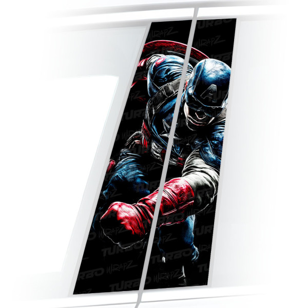 Naklejka na słupek samochodowy Kapitan Ameryka 2 | TurboWrapz.com